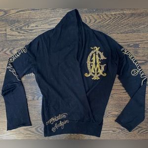 Christian Audigier Black Embellished Sweater, perfect condition